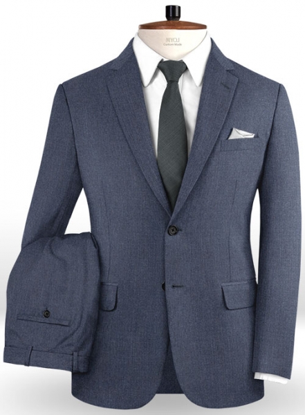 Reda Steel Blue Pure Wool Suit