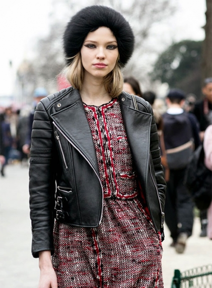 Sasha Luss Leather Jacket