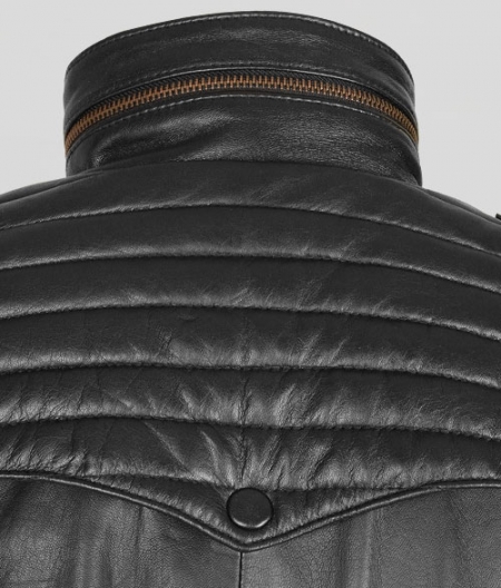 Thick Black Leather Jacket # 641