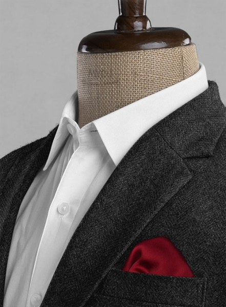 Charcoal Herringbone Tweed Suit