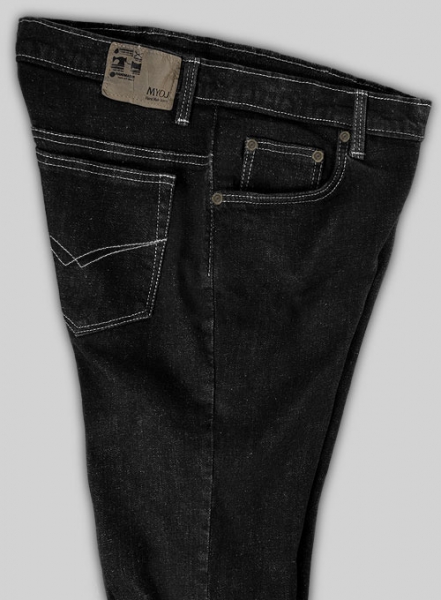 Hank Black Hard Wash Stretch Jeans - Look #583 : Made To Measure