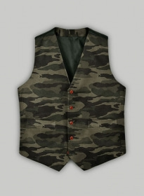 Green Stretch Camo Waist Coat