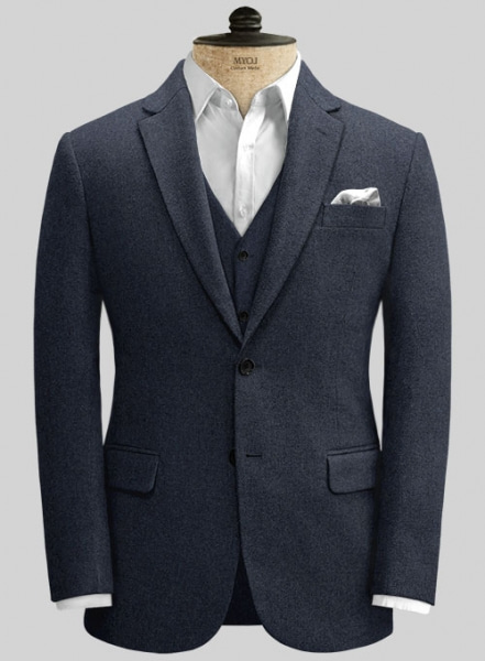 Blue Heavy Tweed Suit