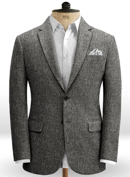 Harris Tweed Gray Herringbone Suit