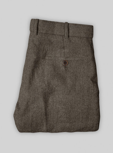 Vintage Dark Brown Herringbone Tweed Pants