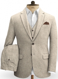 Vintage Plain Light Brown Tweed Suit