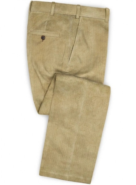 Beige Thick Corduroy Pants