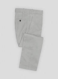 Light Gray Feather Cotton Canvas Stretch Pants