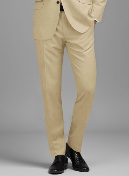 Stretch Beige Wool Suit