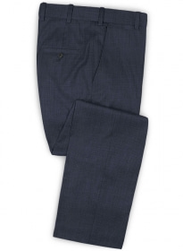 Sharkskin Steel Blue Wool Pants