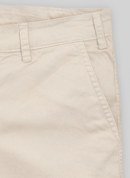 Beige Stretch Chino Shorts