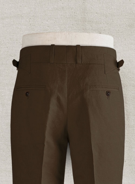 Safari Brown Cotton Linen Heritage Trousers