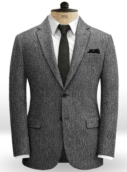 Light Weight Slubby Black Tweed Jacket