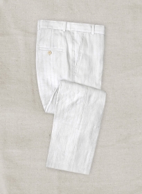 Italian Linen White Stripe Pants