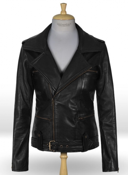 Thick Black Brie Larson Captain Marvel Leather Jacket