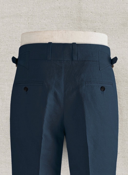 Safari Blue Cotton Linen Heritage Trousers