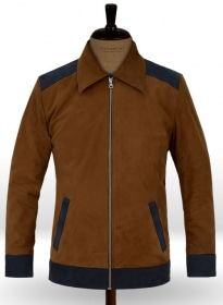 Soft Caramel Brown Suede Cristiano Ronaldo Leather Jacket #1