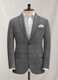 Italian Black & White Houndstooth Tweed Jacket