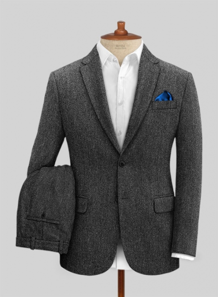 Stone Charcoal Tweed Suit