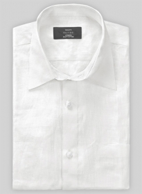 Italian Cotton Linen Tuia White Shirt - Full Sleeves