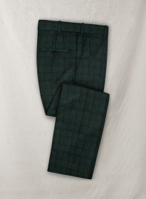 Italian Wool Cashmere Laura Green Checks Pants