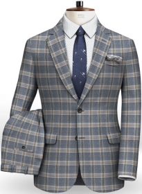 Parma Blue Feather Tweed Suit