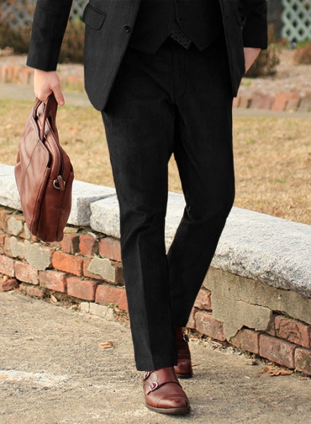 Black Stretch Corduroy Pants