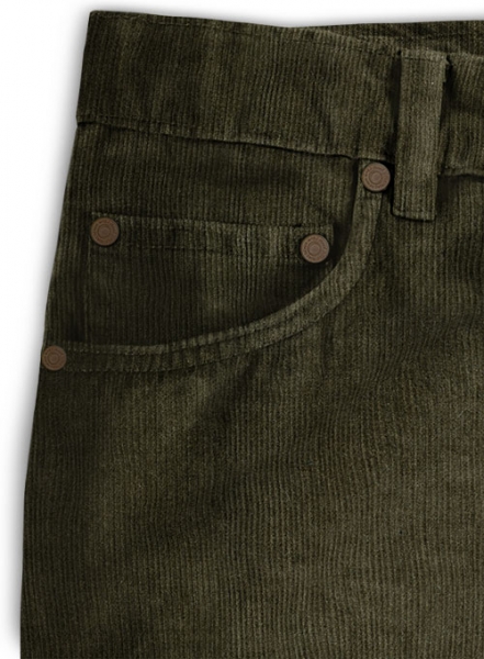 Dark Olive Corduroy Jeans