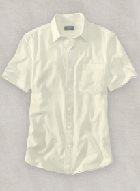 Giza Lemon Cotton Shirt - Half Sleeves