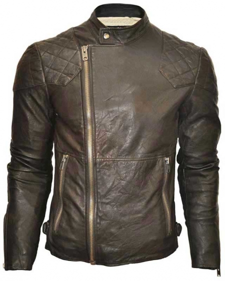 Black Leather Jacket #613 - L Regular