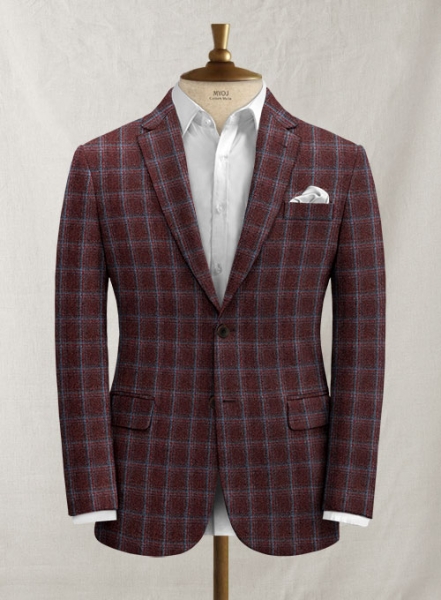 Italian Biulio Burgandy Tweed Suit