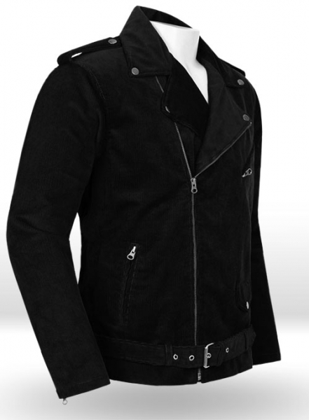 Black Corduroy Biker Jacket