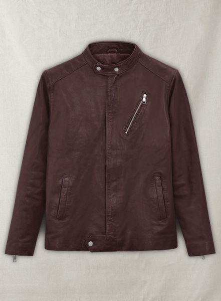 Motorad Burgundy Biker Leather Jacket