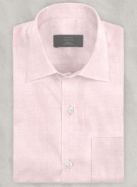 European Pink Linen Shirt - Full Sleeves