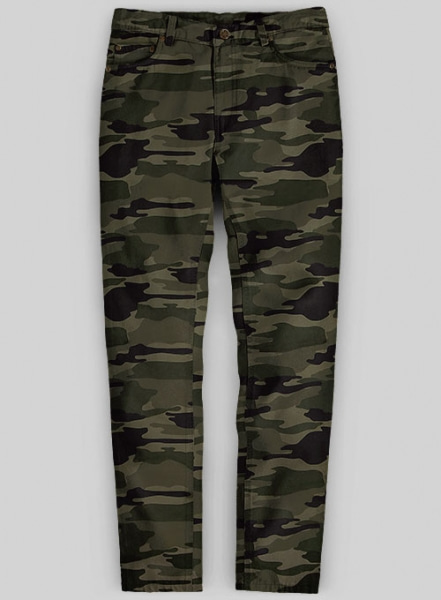 Green Stretch Camo Jeans