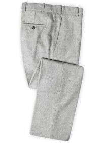 Vintage Plain Light Gray Tweed Pants