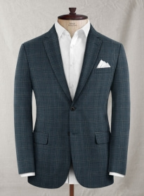 Reda Isle Blue Checks Wool Jacket