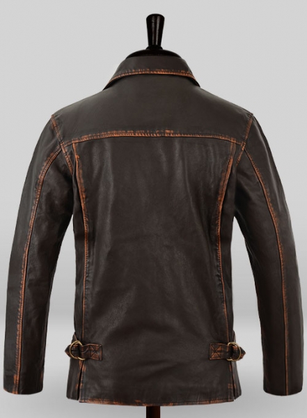 Rubbed Dark Brown Washed Indiana Jones Leather Jacket