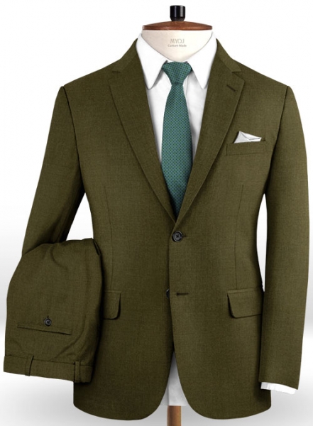 Reda Army Green Pure Wool Suit