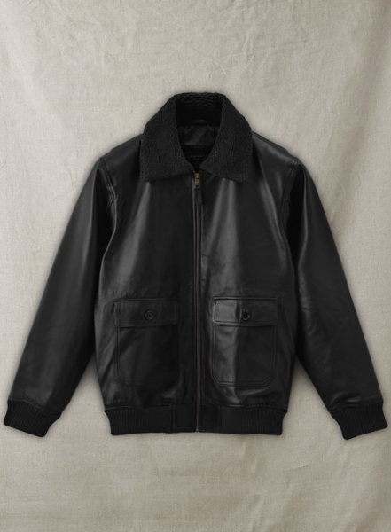 Black Pilot Aviator Leather Jacket