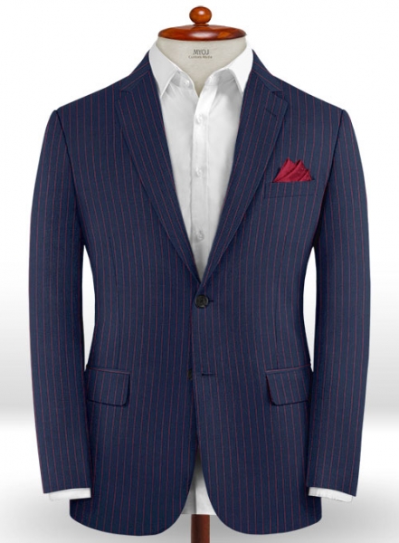 Napolean Stripo Blue Wool Suit