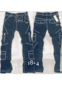 Leather Cargo Jeans - Style 18-4