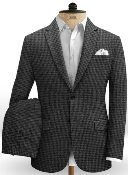 Gray Houndstooth Tweed Suit