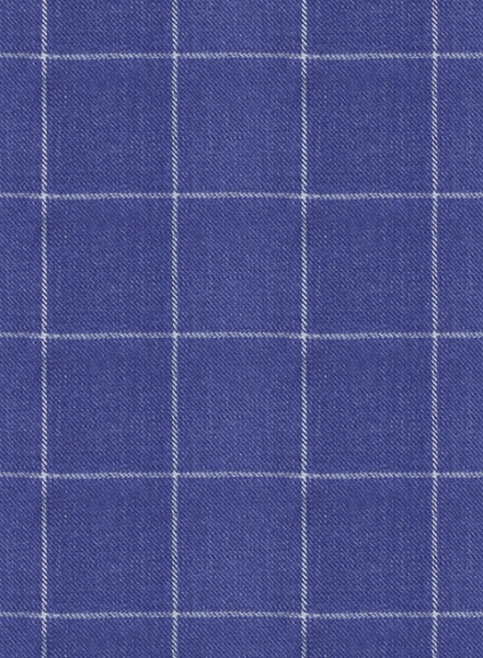 Italian Linen Lapis Blue Checks Jacket