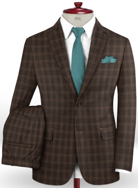 Napolean Mirro Brown Wool Suit