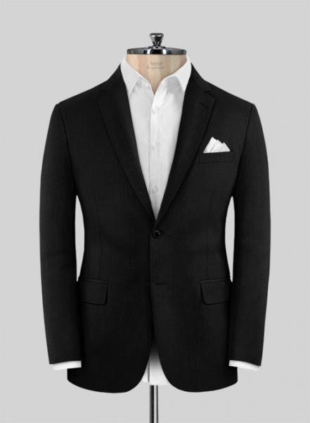 Napolean Black Wool Suit