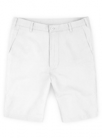 Safari White Cotton Linen Shorts