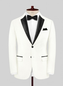 Ivory Wool Tuxedo Jacket