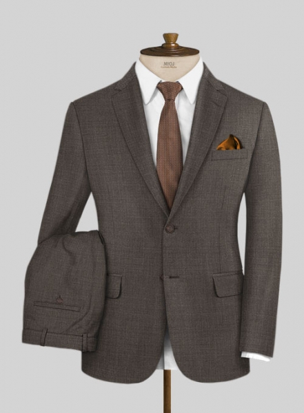 Napolean Sharkskin Brown Wool Suit