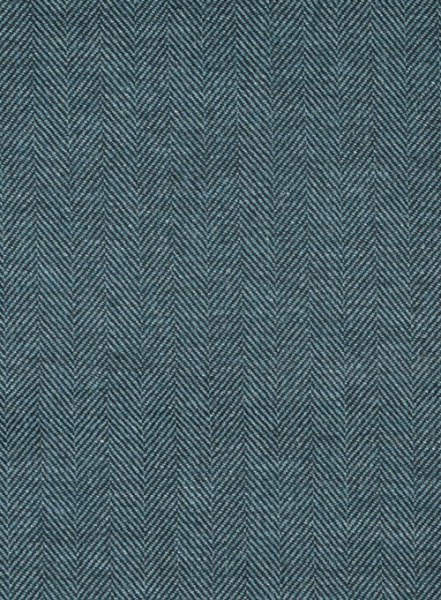 Teal Blue Herringbone Tweed Suit